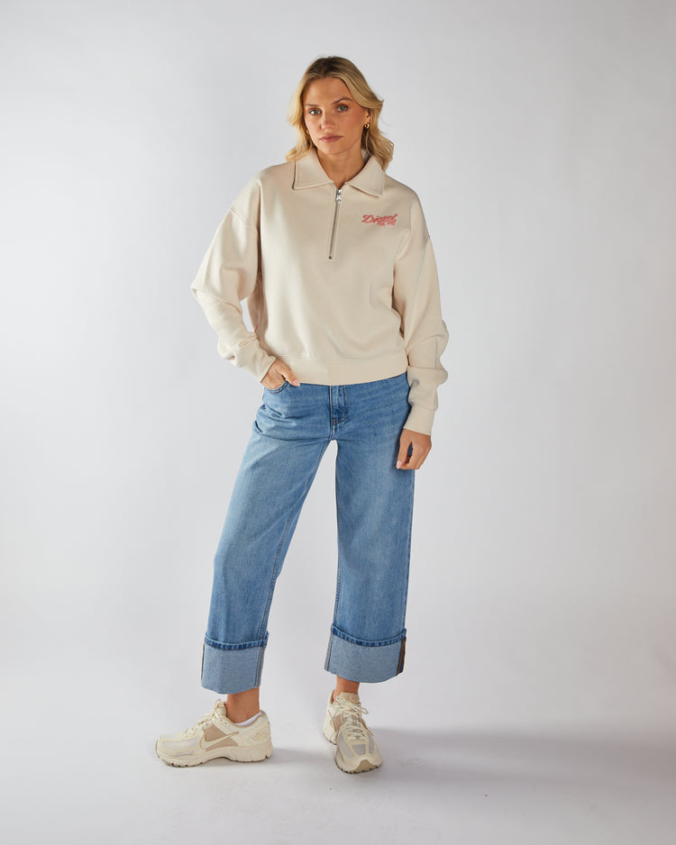 Flamingo Half Zip Stone White