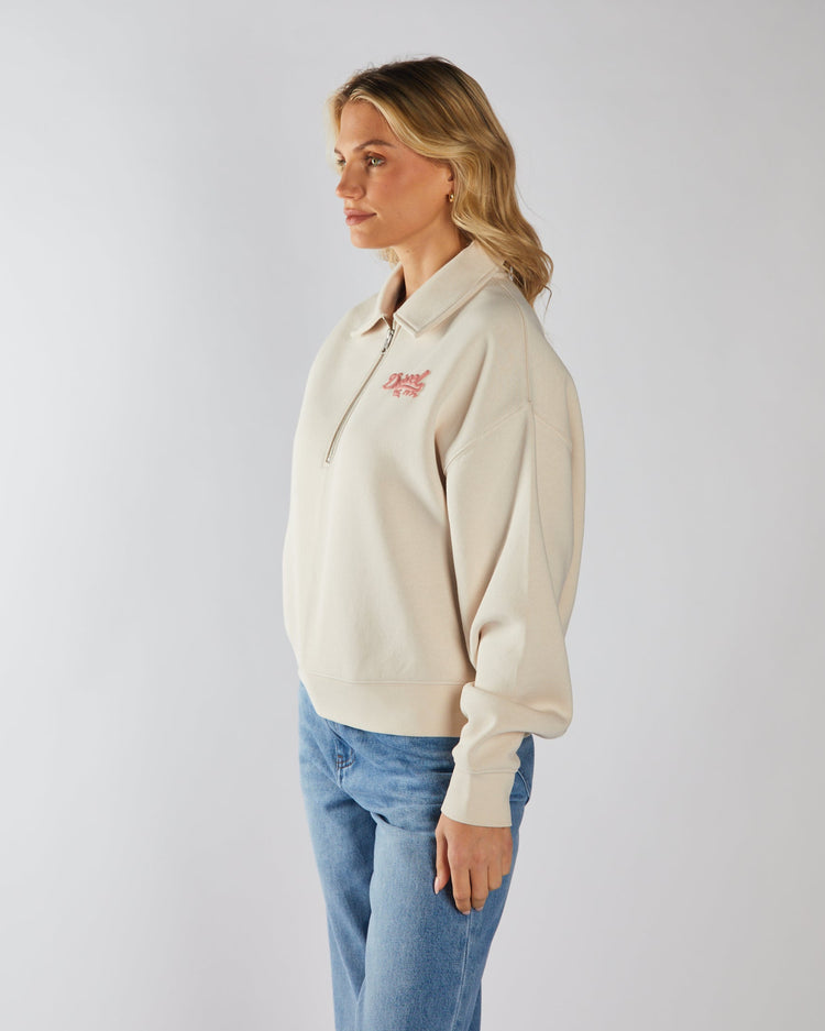 Flamingo Half Zip Stone White