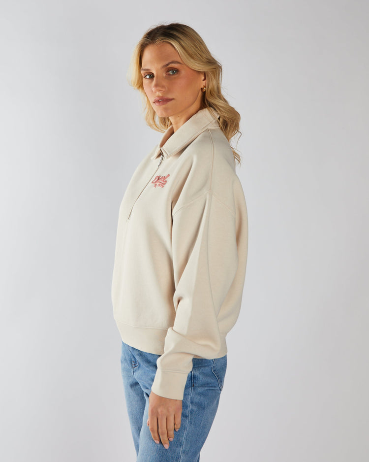 Flamingo Half Zip Stone White