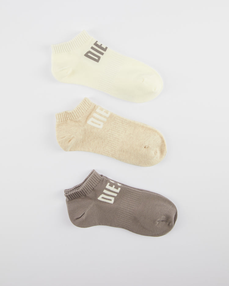 Libby 3 Pack Active Socks Ivory/Blue/Oatmeal