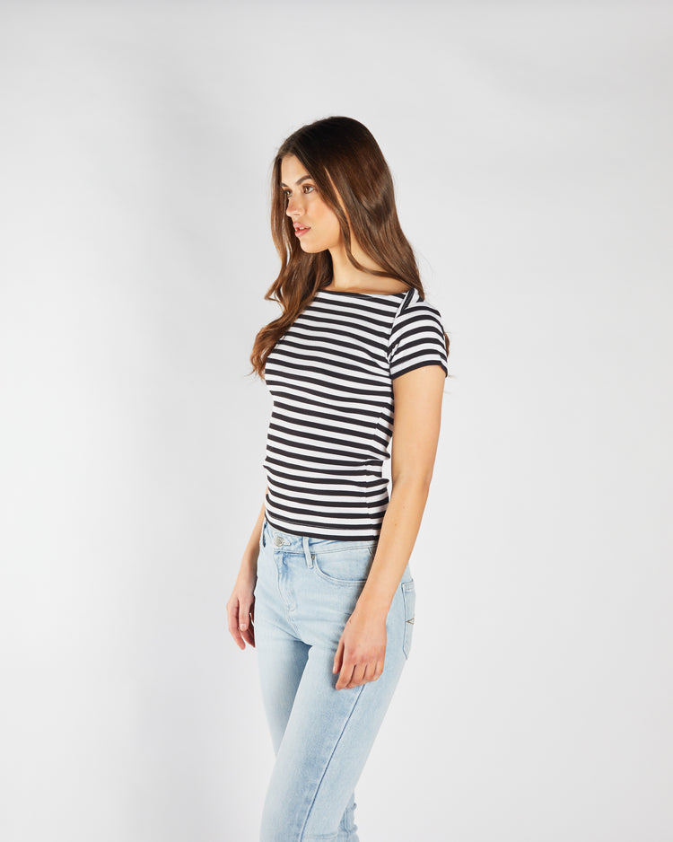 Finette Top Black & Dove White