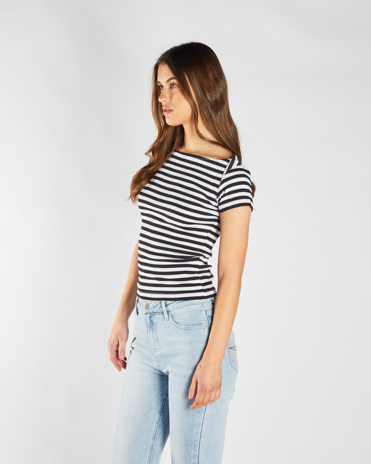 Finette Top Black & Dove White