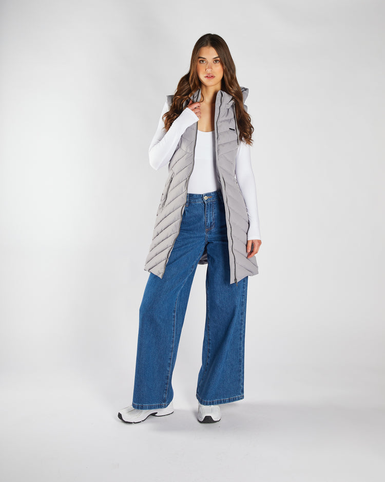 Flor Gilet Grey Blue