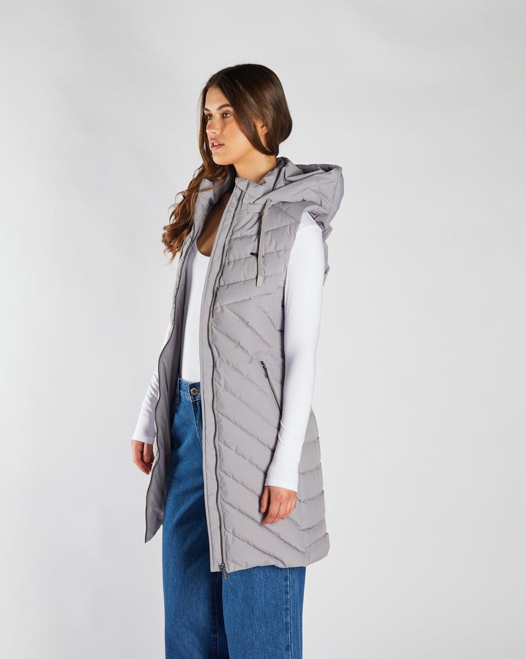 Flor Gilet Grey Blue