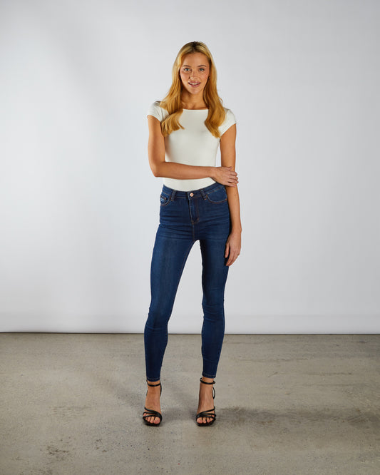 Jessica High Rise Skinny Blue Denim