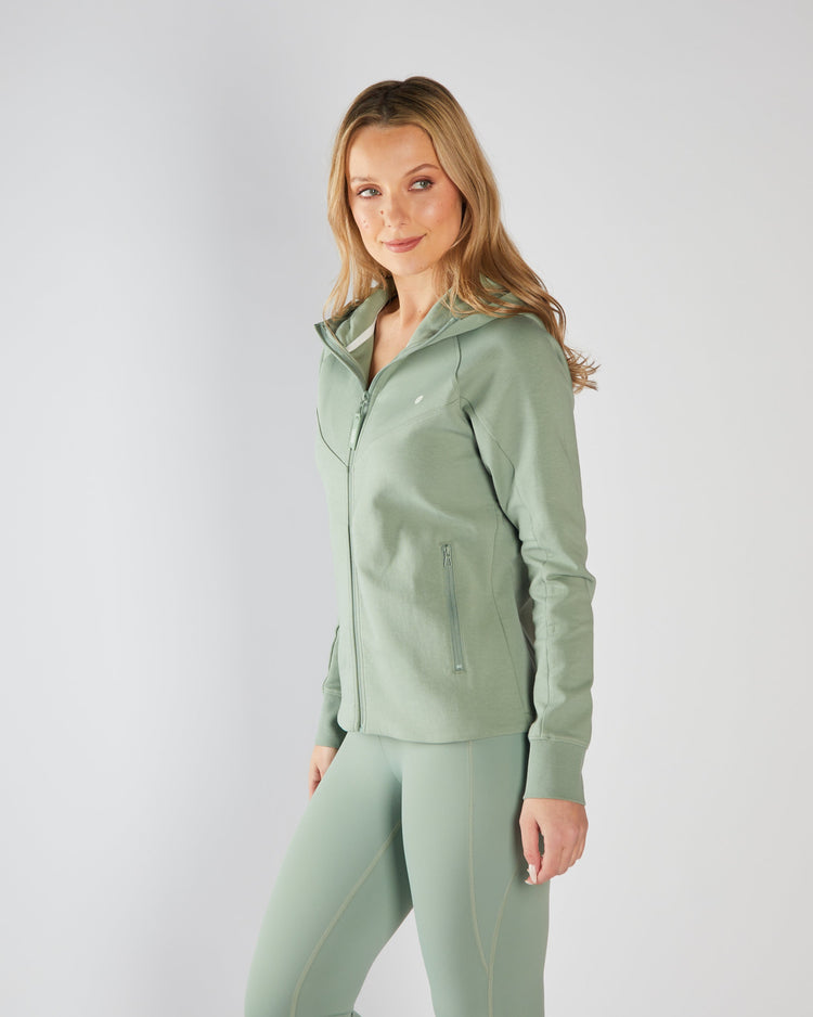 Kai Full Zip Hoody Moss Green