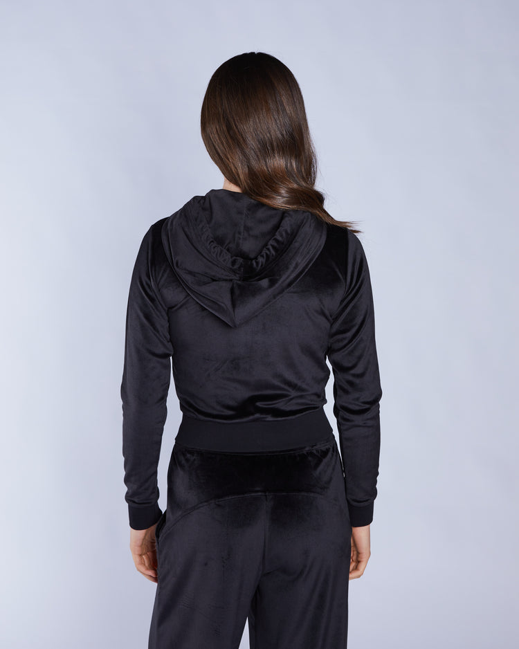 Leighton Velour Zipper Pitch Black