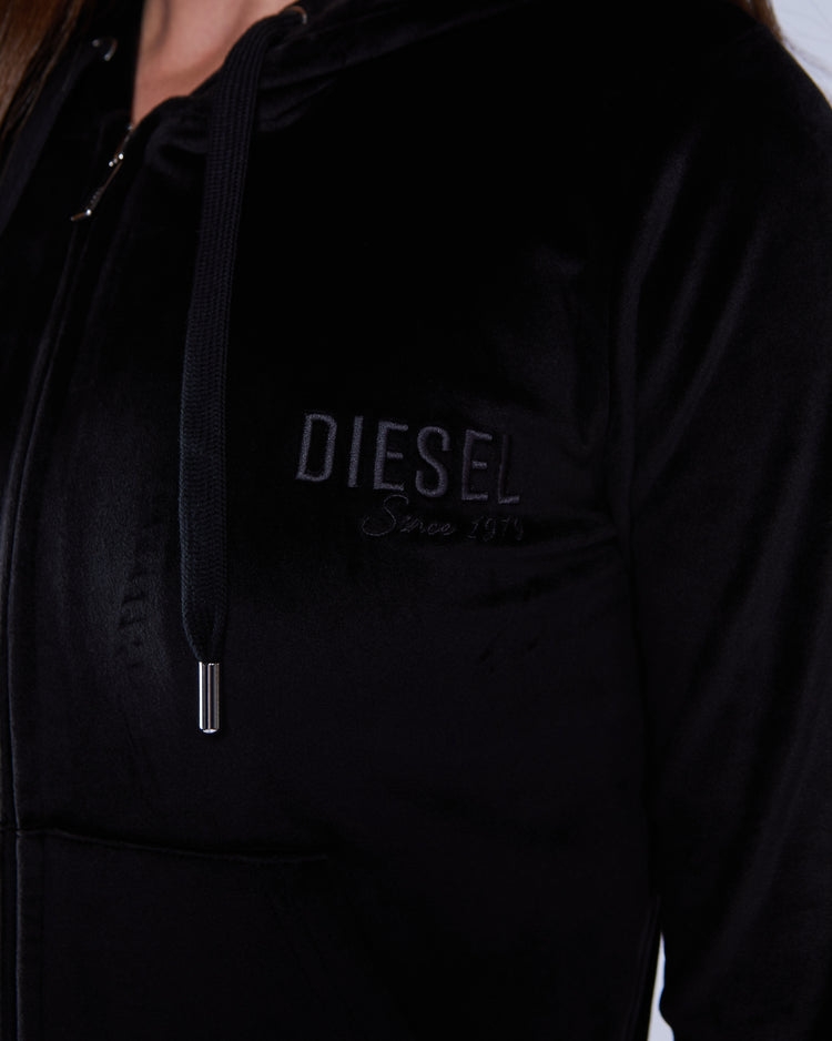 Leighton Velour Zipper Pitch Black