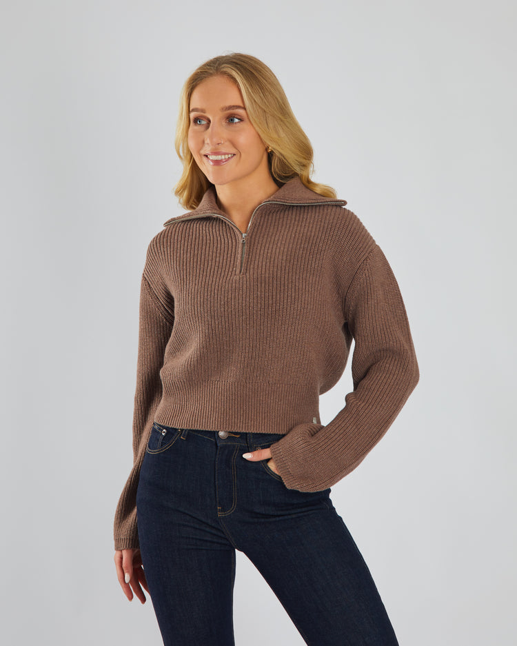 Marcelle Knit Mink Brown Melange