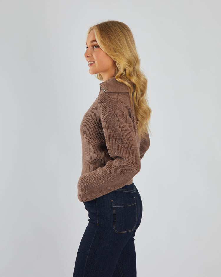 Marcelle Knit Mink Brown Melange