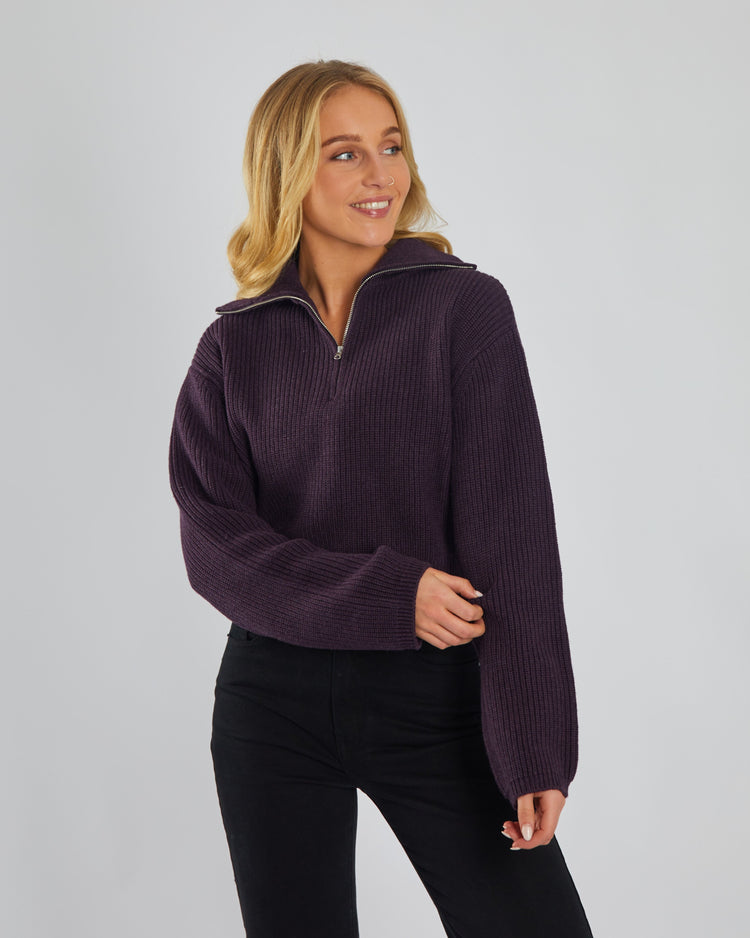 Marcelle Knit Plum Perfect Melange