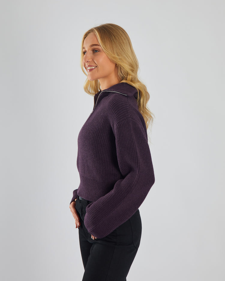 Marcelle Knit Plum Perfect Melange