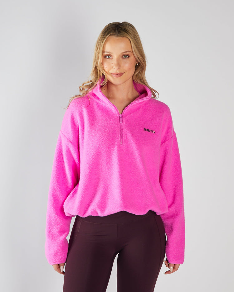 Mazie Fleece Half Zip Neon Pink