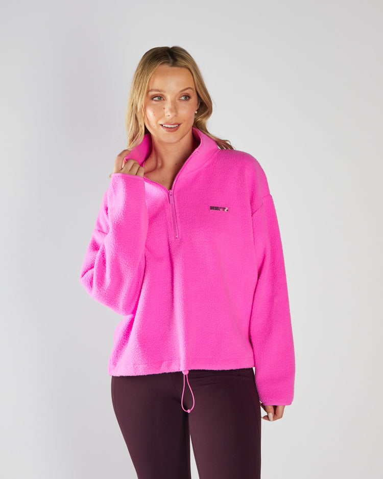 Mazie Fleece Half Zip Neon Pink