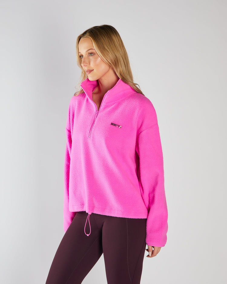 Mazie Fleece Half Zip Neon Pink