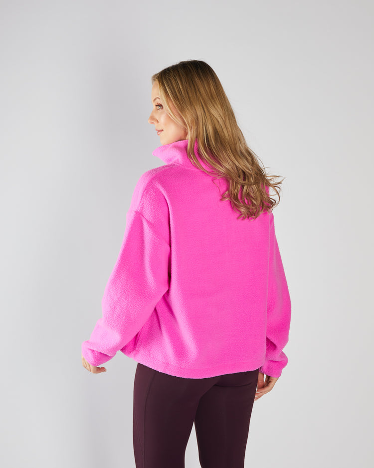 Mazie Fleece Half Zip Neon Pink