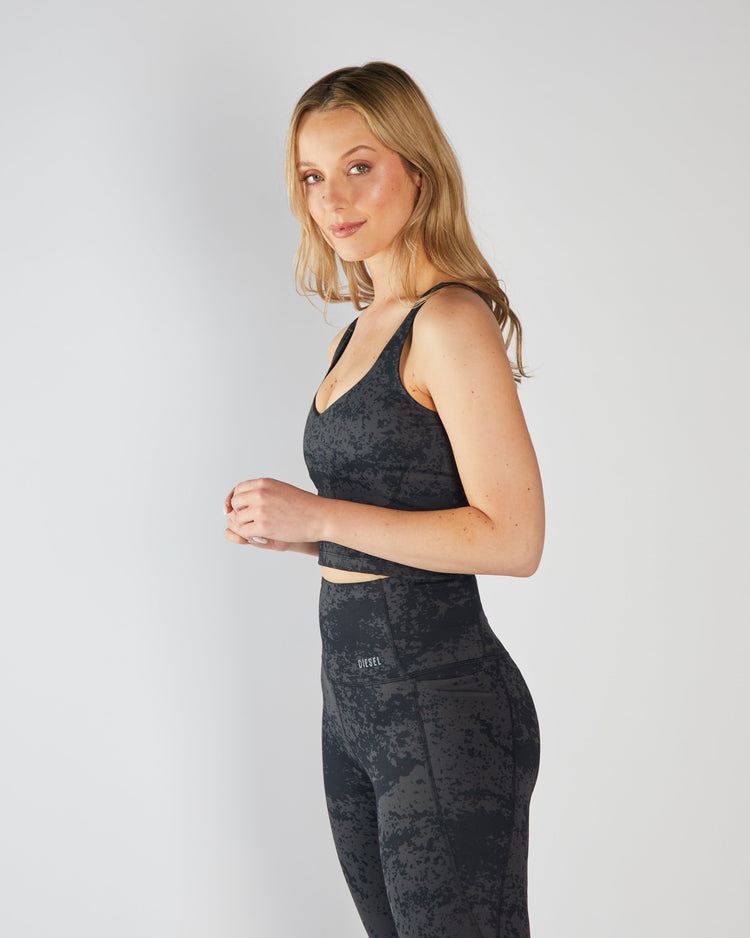 Mia Vest Black Acid Wash