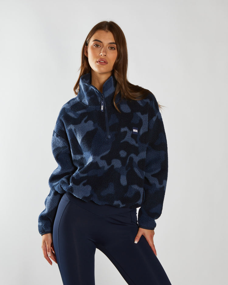 Mimi Half Zip Camo Print