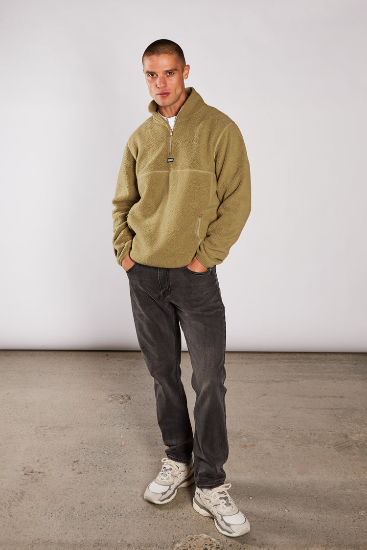Nathan Fleece Half Zip Dried Herb