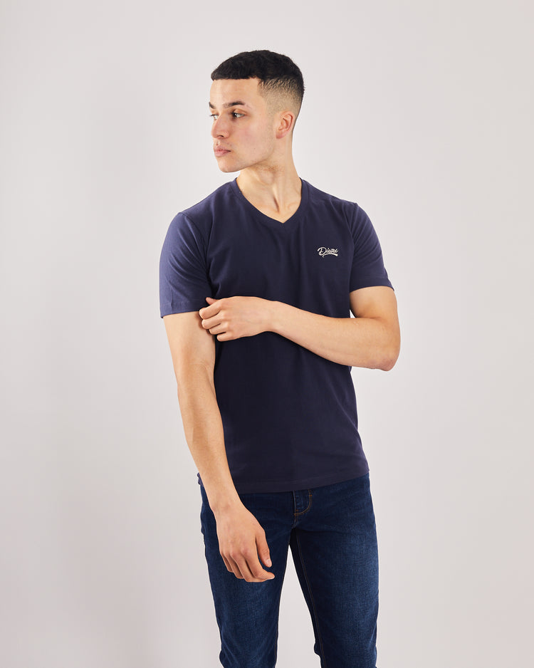 Basic Oakley V Neck Tee Navy Iris