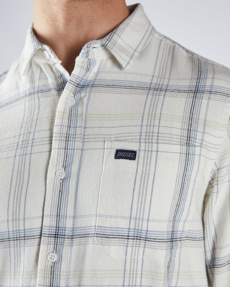 Pavel Check Shirt Sable Stone