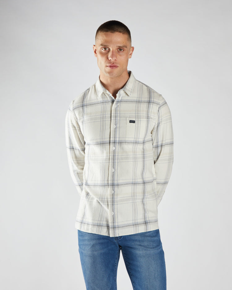 Pavel Check Shirt Sable Stone