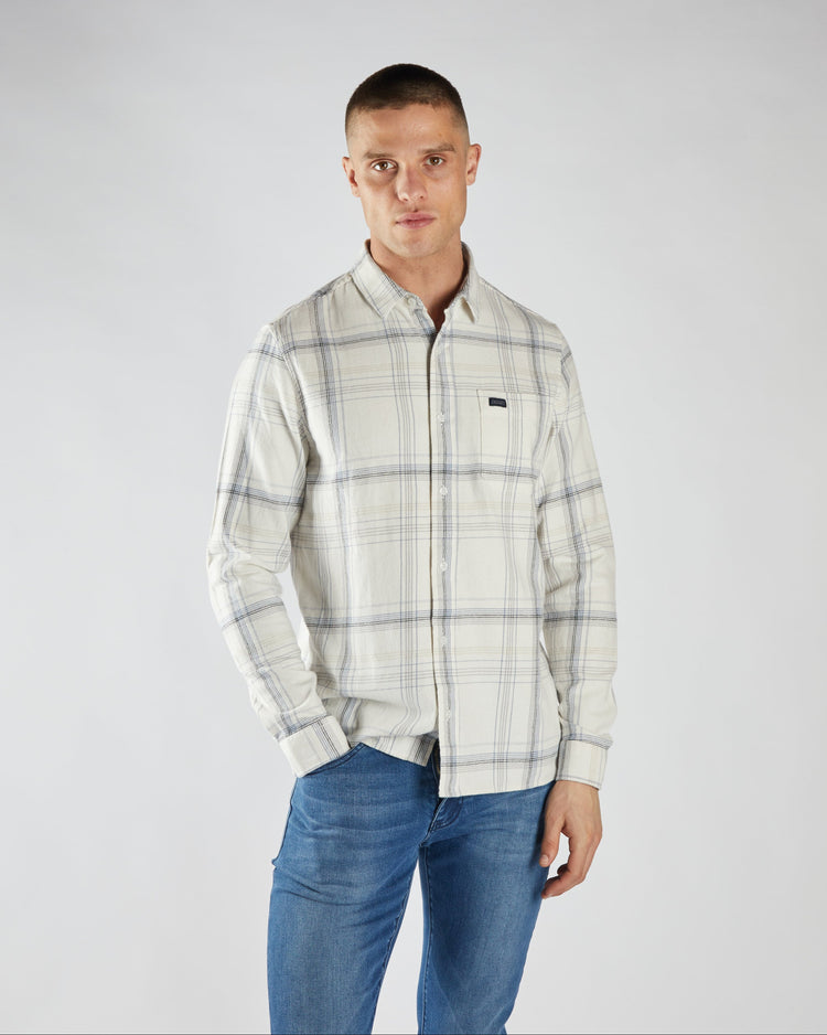 Pavel Check Shirt Sable Stone