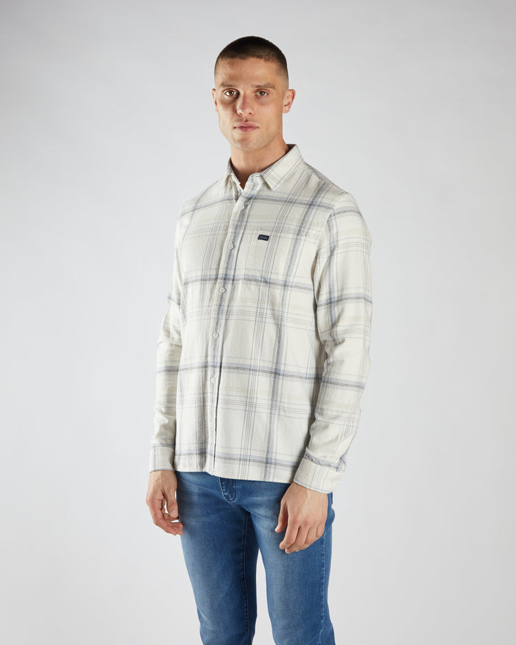 Pavel Check Shirt Sable Stone