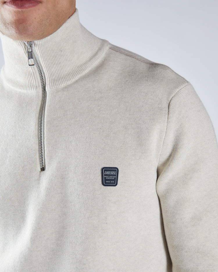 Pete Half Zip Crumb Marl