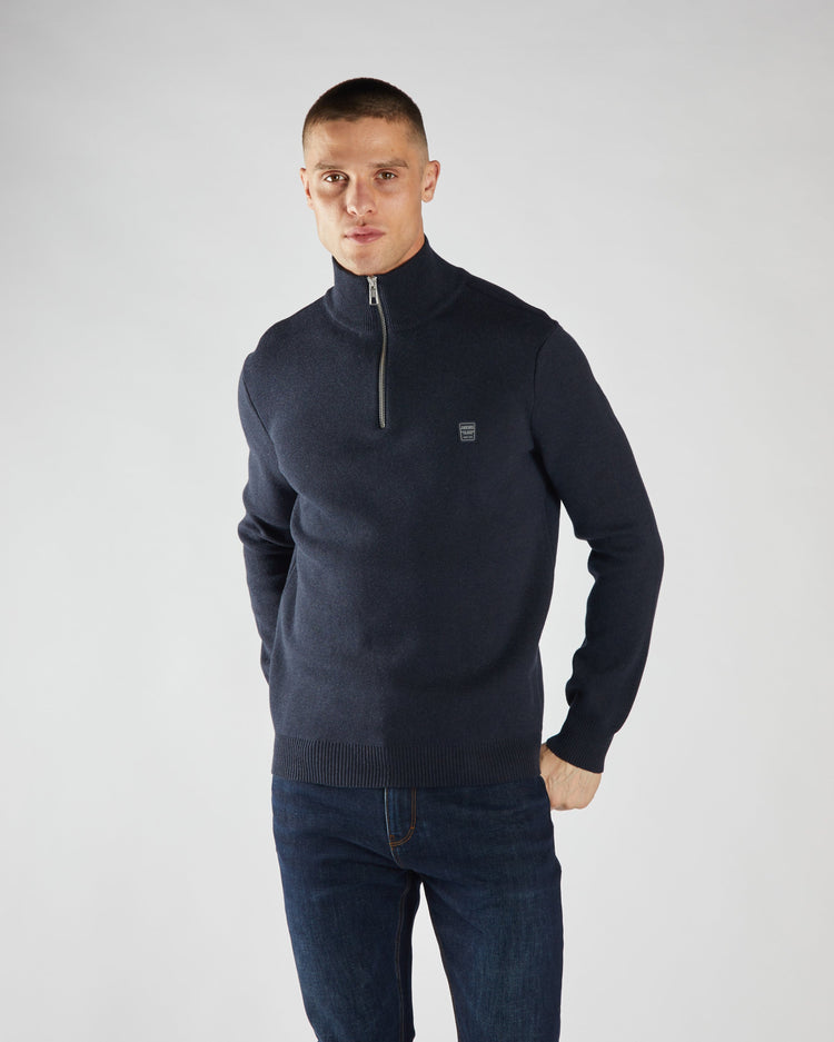Pete Half Zip Midnight Blue Marl