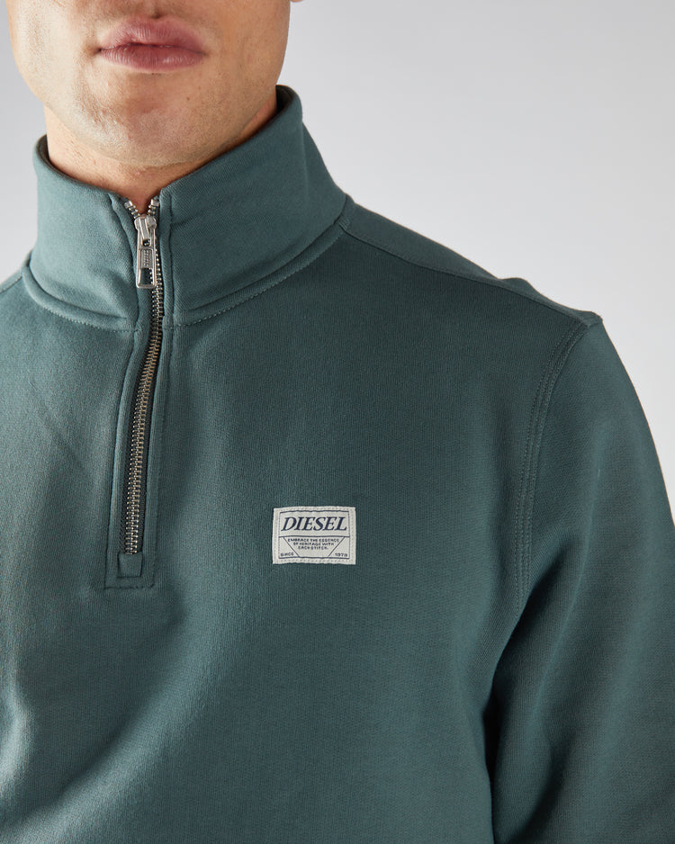 Presley Half Zip Lawn Green