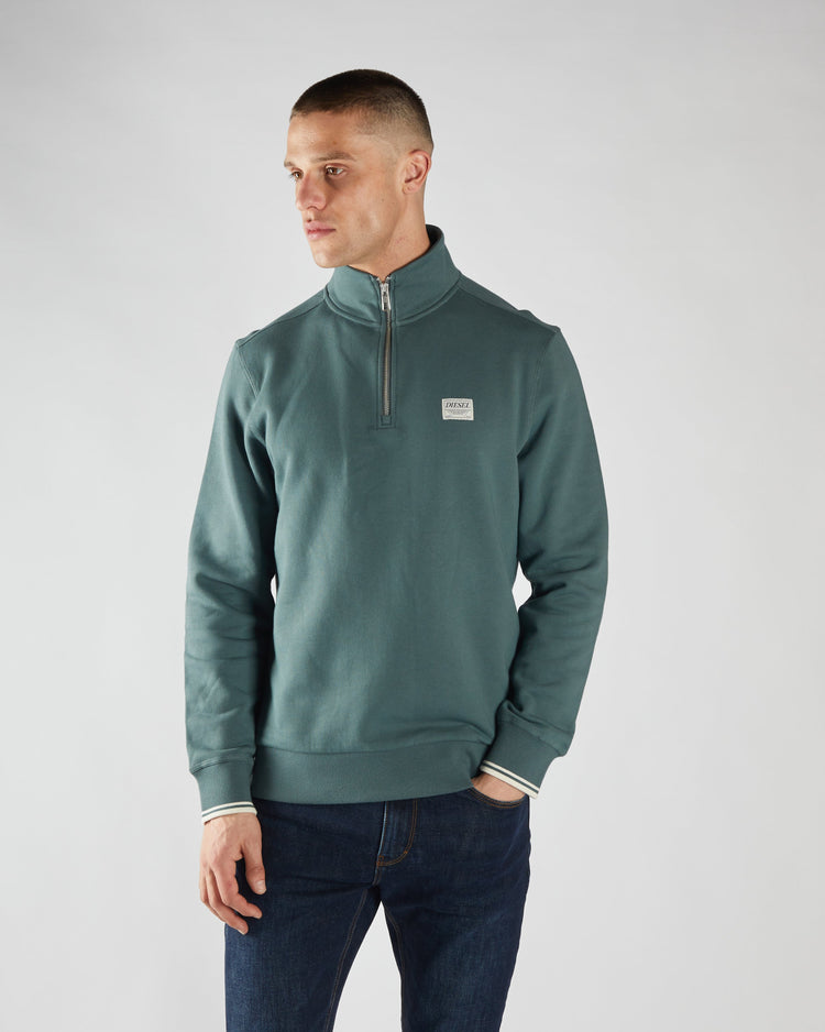 Presley Half Zip Lawn Green