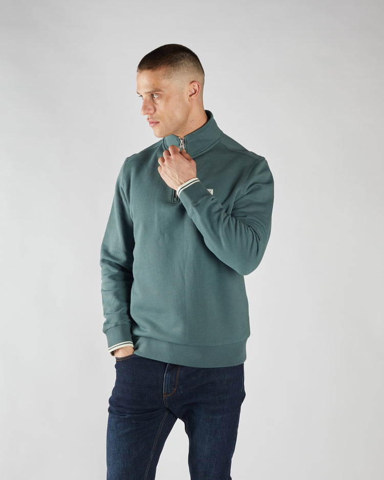 Presley Half Zip Lawn Green