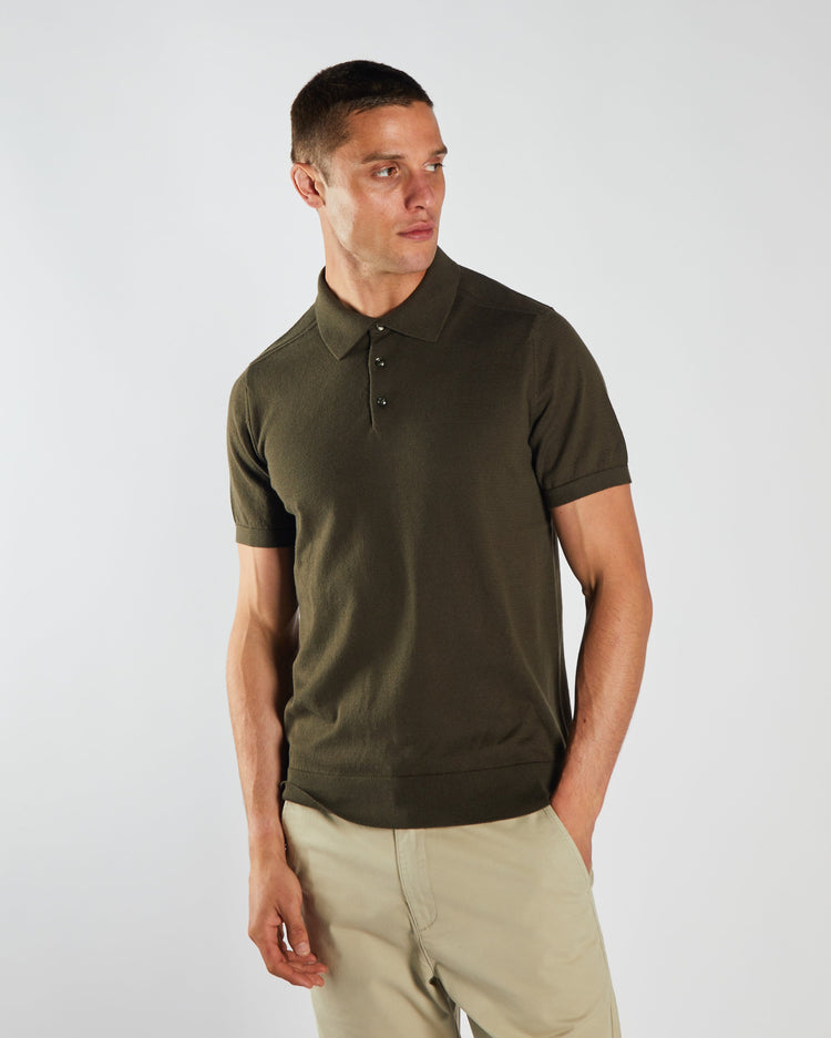 Ricardo Knitted Polo Monaco Green