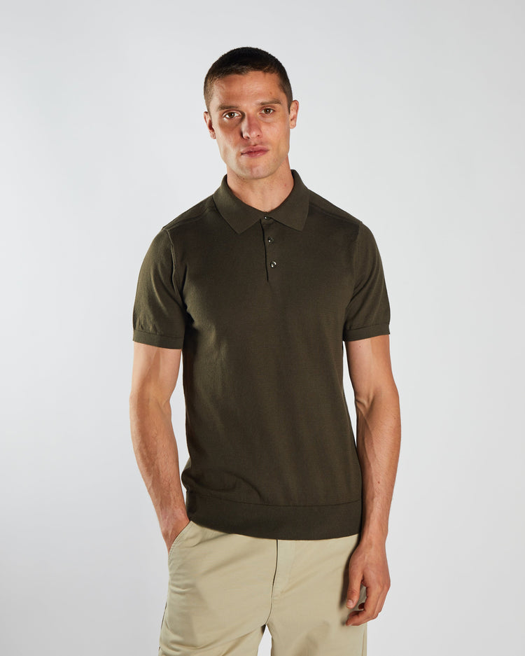 Ricardo Knitted Polo Monaco Green