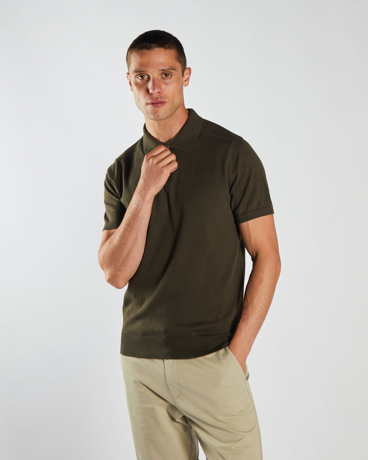 Ricardo Knitted Polo Monaco Green