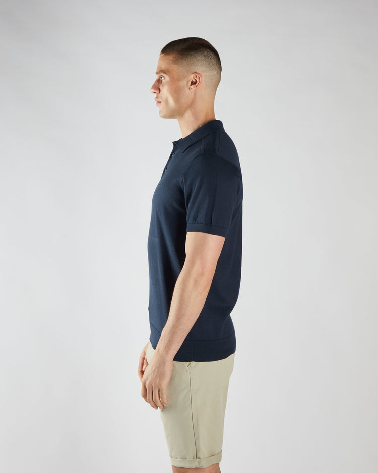 Ricardo Knitted Polo Salute Navy