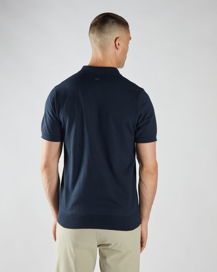 Ricardo Knitted Polo Salute Navy