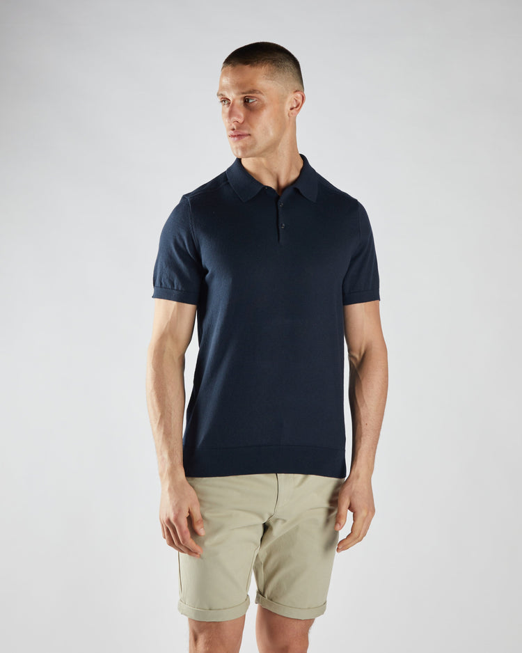 Ricardo Knitted Polo Salute Navy