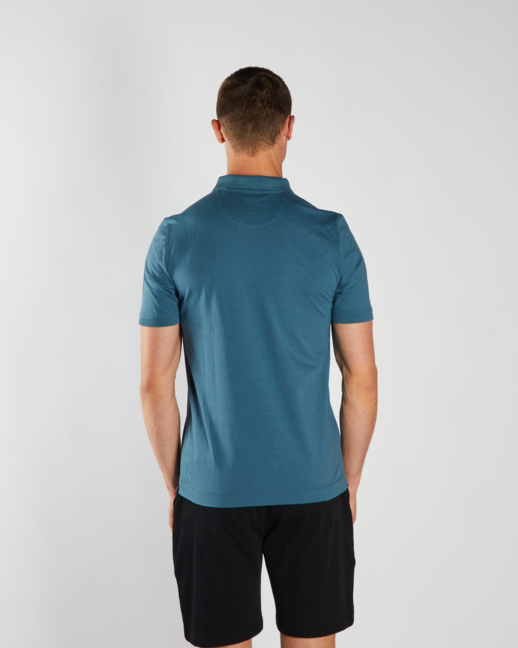 Rian Zip Polo Blue Pier