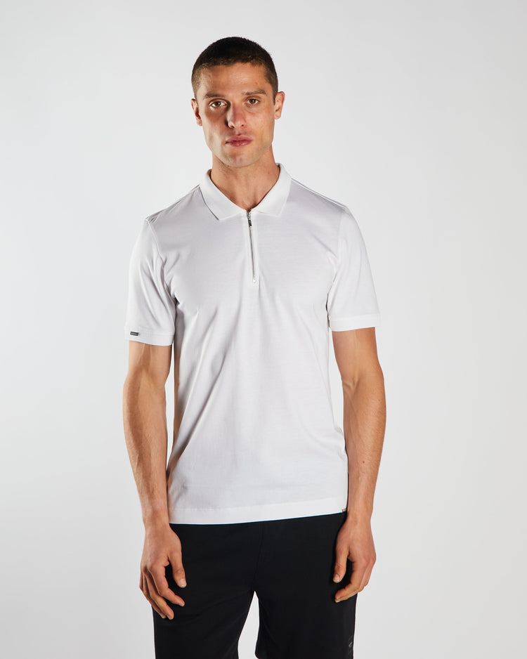 Rian Zip Polo Liberty White