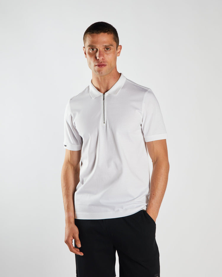 Rian Zip Polo Liberty White