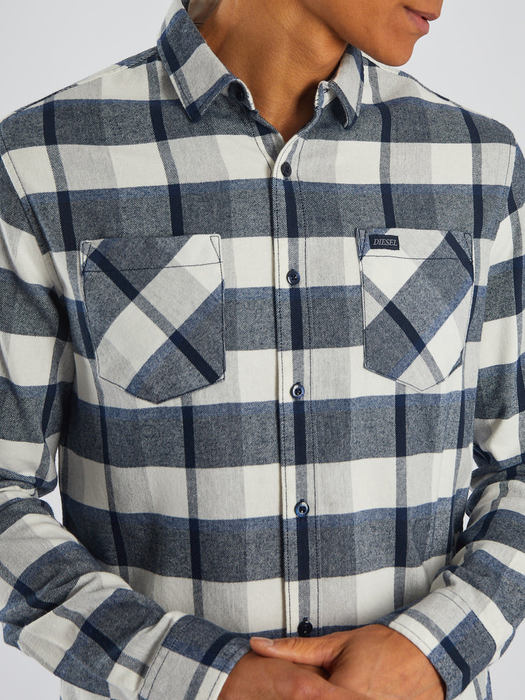 Sawyer LS Shirt Navy Check