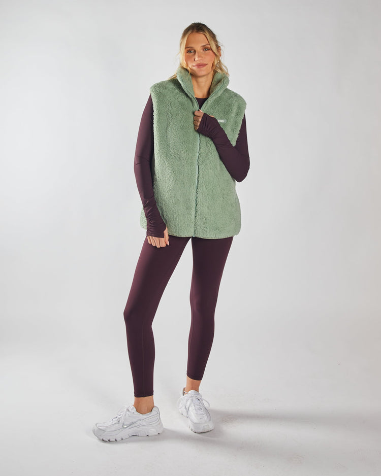 Sia Fleece Gilet Moss Green