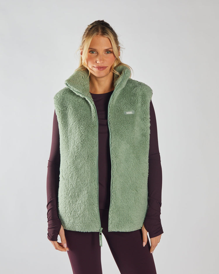 Sia Fleece Gilet Moss Green