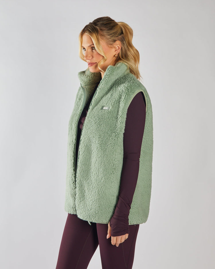 Sia Fleece Gilet Moss Green