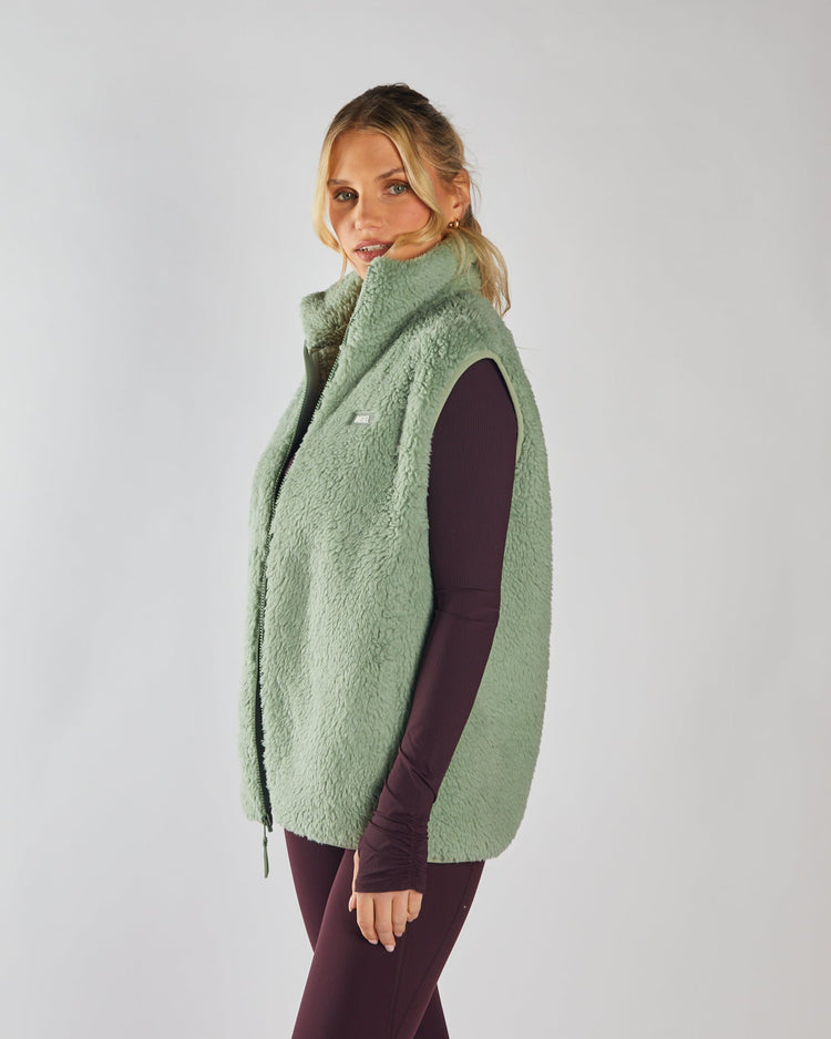 Sia Fleece Gilet Moss Green
