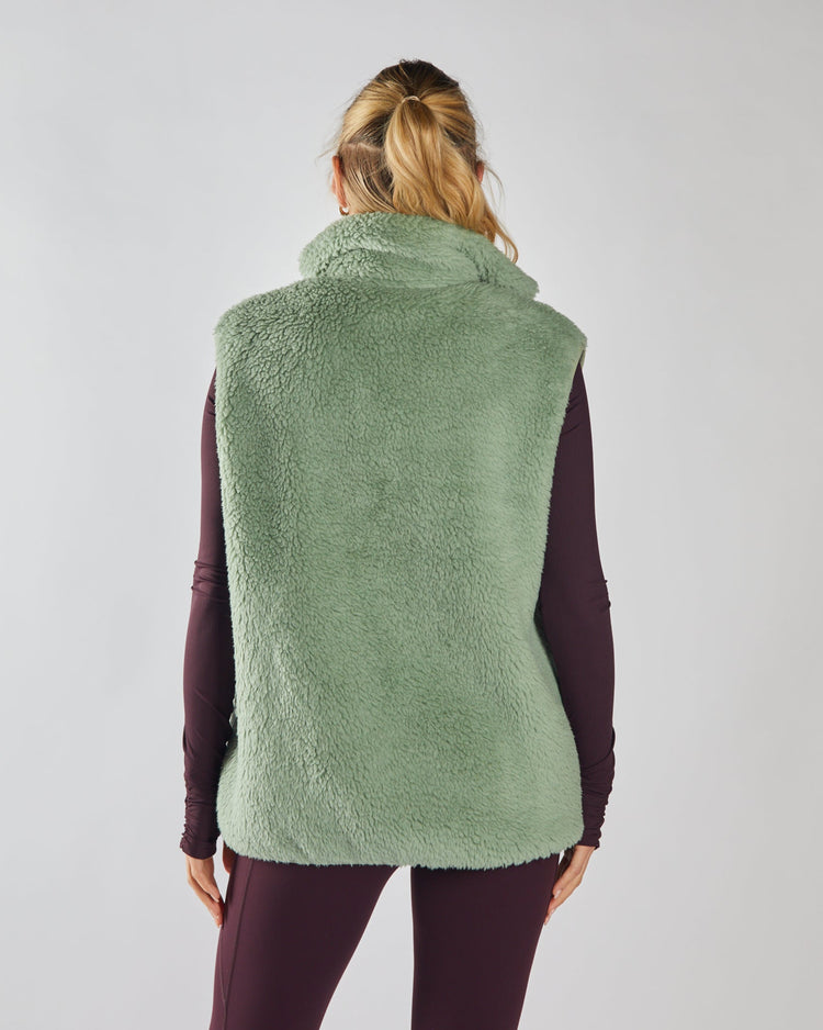 Sia Fleece Gilet Moss Green