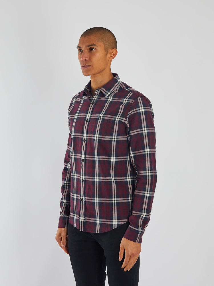 Talbot LS Shirt Wine Port Check