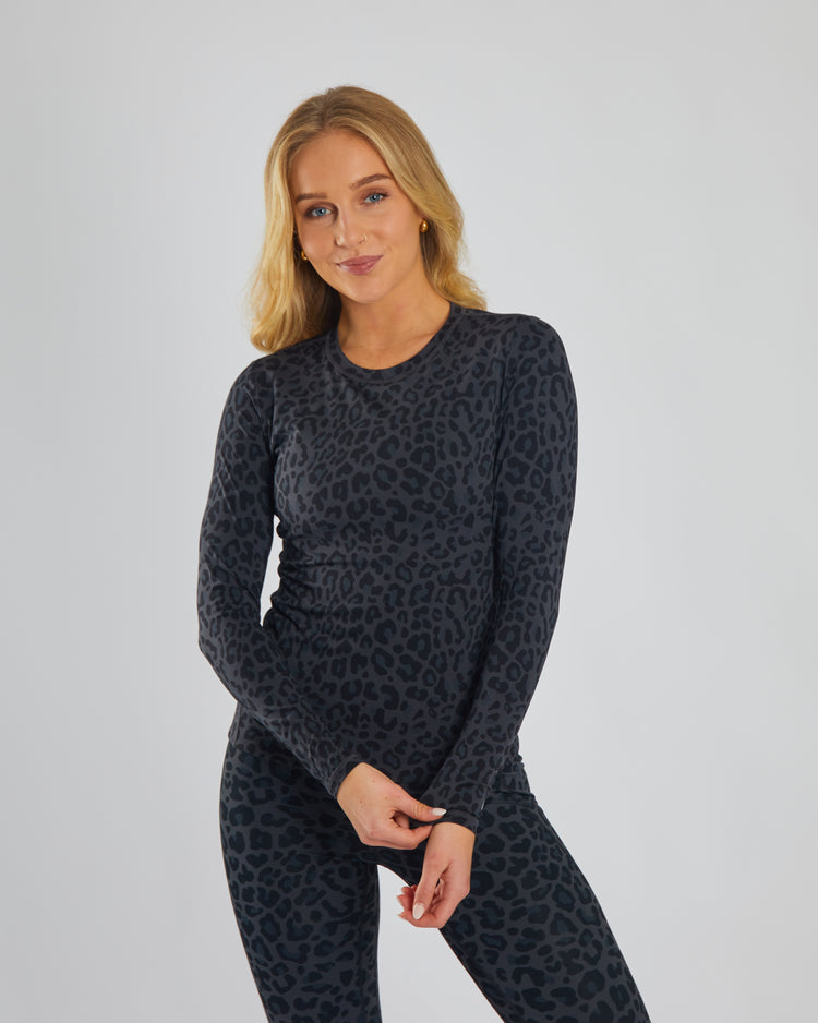 Thalia Long Sleeve Top Leopard Print